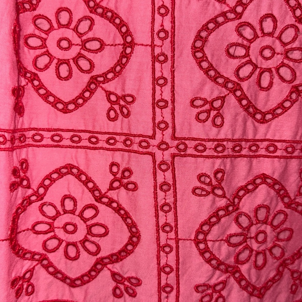 Brand New w/Tags Loft Tiled Eyelet Mini Shift Dress Pink Multi Medium - Picture 4 of 12